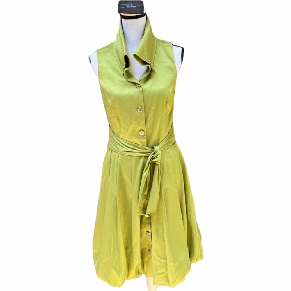 Jolibel Sleeveless Green Balloon Skirt Dress